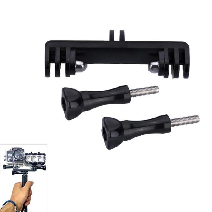 Bild 2,  Dubbelfäste Med Skruv Adapter För Actionkamera Svart - Teknikhallen.se