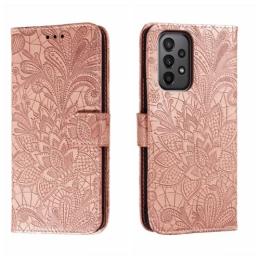  Samsung Galaxy A24 5G Fodral Med Blommigt Tryck Roséguld - Teknikhallen.se