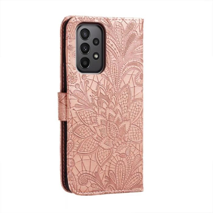 Bild 3,  Samsung Galaxy A24 5G Fodral Med Blommigt Tryck Roséguld - Teknikhallen.se