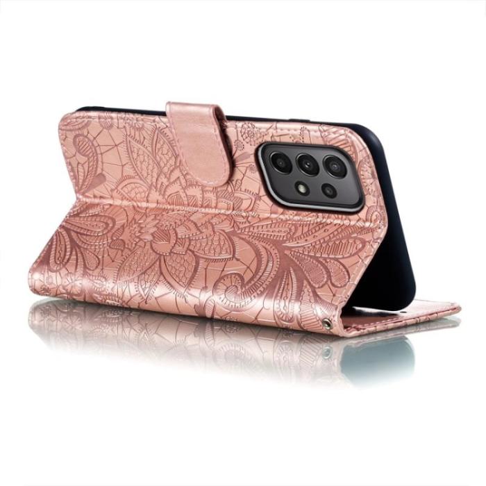 Bild 5,  Samsung Galaxy A24 5G Fodral Med Blommigt Tryck Roséguld - Teknikhallen.se