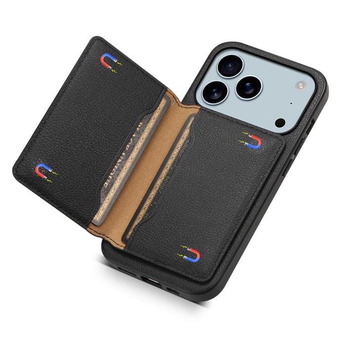 Bild 4,  iPhone 17 Pro Skal Med Kortfack Läder Svart - Teknikhallen.se