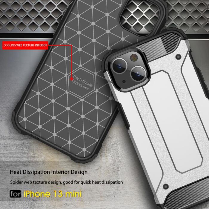 Bild 5,  iPhone 13 Mini - Shockproof Armor Hybrid Skal - Roséguld - Teknikhallen.se
