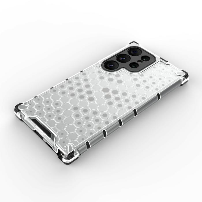 Bild 4,  Galaxy S24 Ultra Skal Honeycomb Shockproof Hybrid Grå - Teknikhallen.se