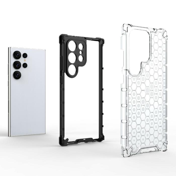 Bild 5,  Galaxy S24 Ultra Skal Honeycomb Shockproof Hybrid Grå - Teknikhallen.se