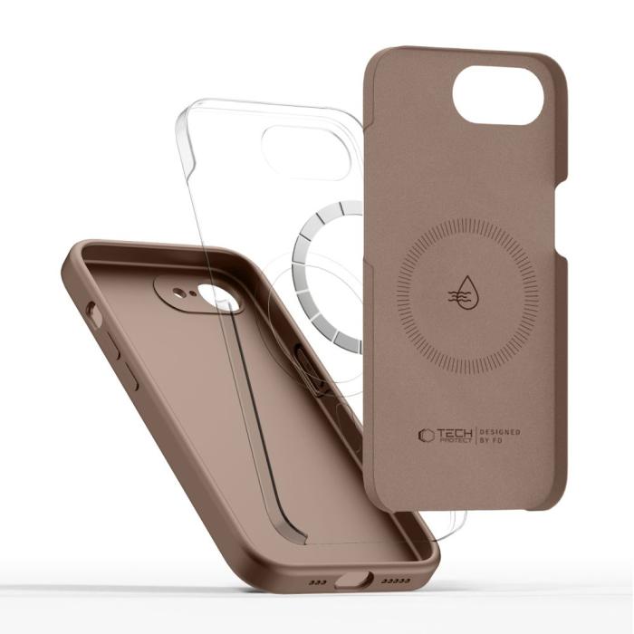 Bild 5, Tech-Protect Tech-Protect iPhone 17e/16e Skal MagSafe Silicone Chocolate Brown - Teknikhallen.se