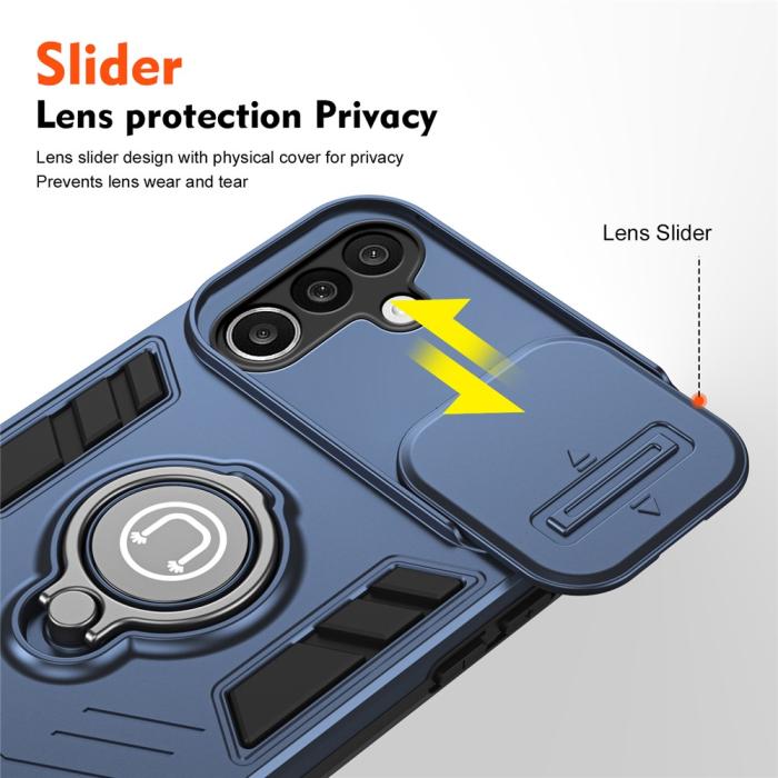 Bild 5,  Samsung Galaxy A27 5G Skal Camshield Kickstand Blå - Teknikhallen.se