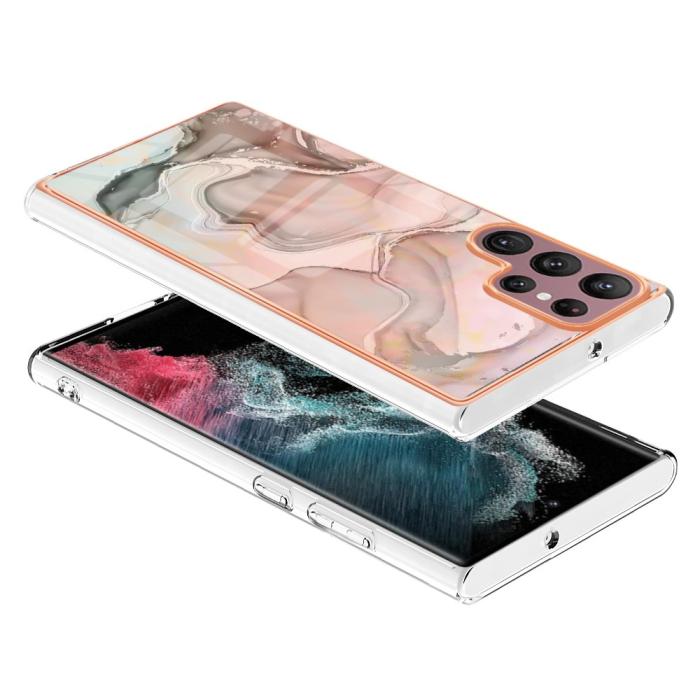 Bild 3,  Samsung Galaxy S23 Ultra Skal Marmor TPU Rosa - Teknikhallen.se