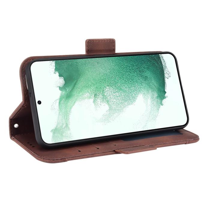Bild 5,  Samsung Galaxy S22 Plus Fodral Avtagbart Kortfodral Brun - Teknikhallen.se