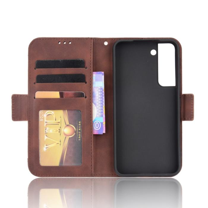 Bild 6,  Samsung Galaxy S22 Plus Fodral Avtagbart Kortfodral Brun - Teknikhallen.se
