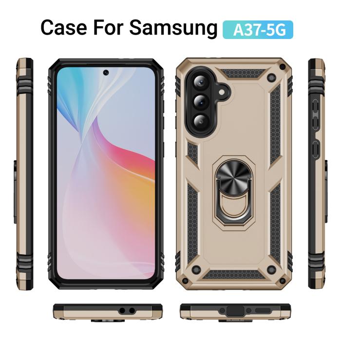 Bild 5,  Samsung Galaxy A37 5G Skal Shockproof Hybrid Ring Guld - Teknikhallen.se