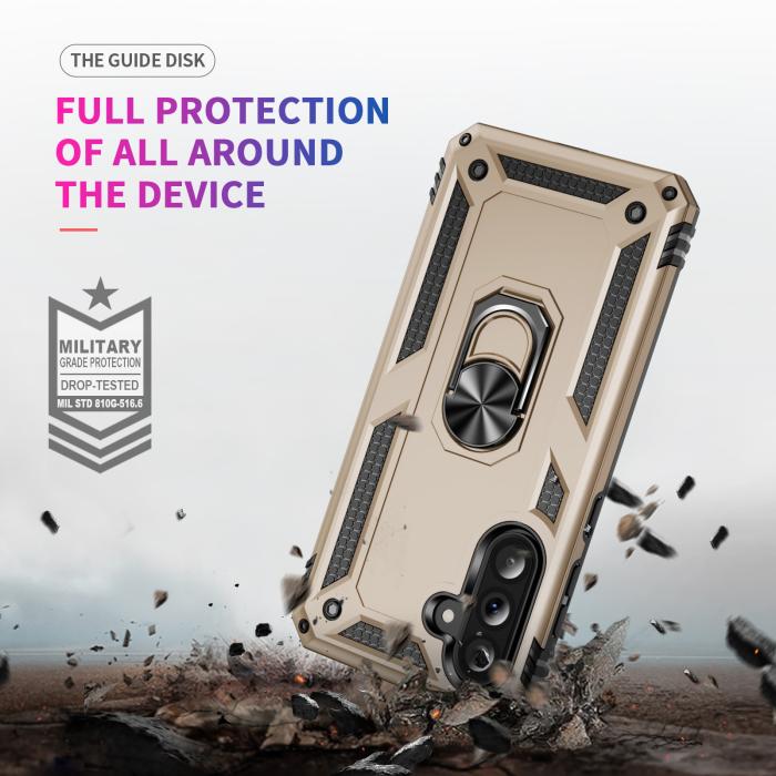 Bild 6,  Samsung Galaxy A37 5G Skal Shockproof Hybrid Ring Guld - Teknikhallen.se