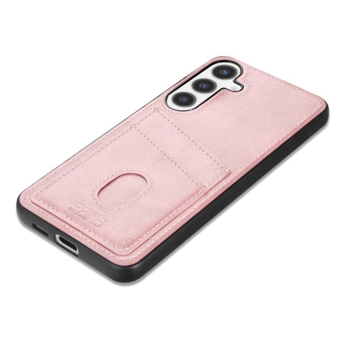 Bild 4, AZNS AZNS Samsung Galaxy S25 Skal Med Kortfack Läder Roséguld - Teknikhallen.se