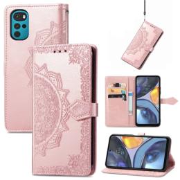  Motorola Moto G22 Fodral Mandala Läder Roséguld - Teknikhallen.se