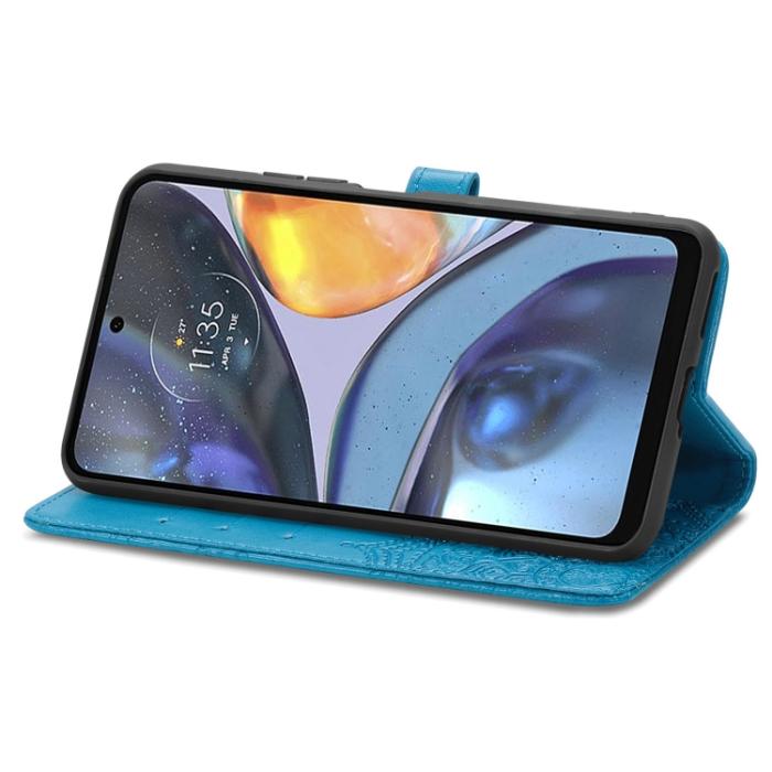 Bild 4,  Motorola Moto G22 Fodral Mandala Läder Blå - Teknikhallen.se