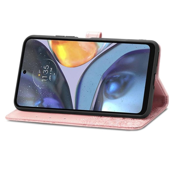 Bild 4,  Motorola Moto G22 Fodral Mandala Läder Roséguld - Teknikhallen.se