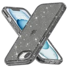  iPhone 17e / 16e Skal Glitter Shockproof Svart - Teknikhallen.se