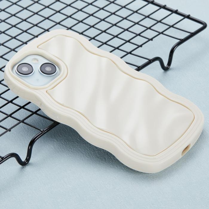 Bild 3,  iPhone 14 Mobilskal Wavy Textur Beige - Teknikhallen.se