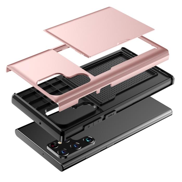 Bild 5,  Samsung Galaxy S24 Ultra Skal Med Kortfack Roséguld - Teknikhallen.se