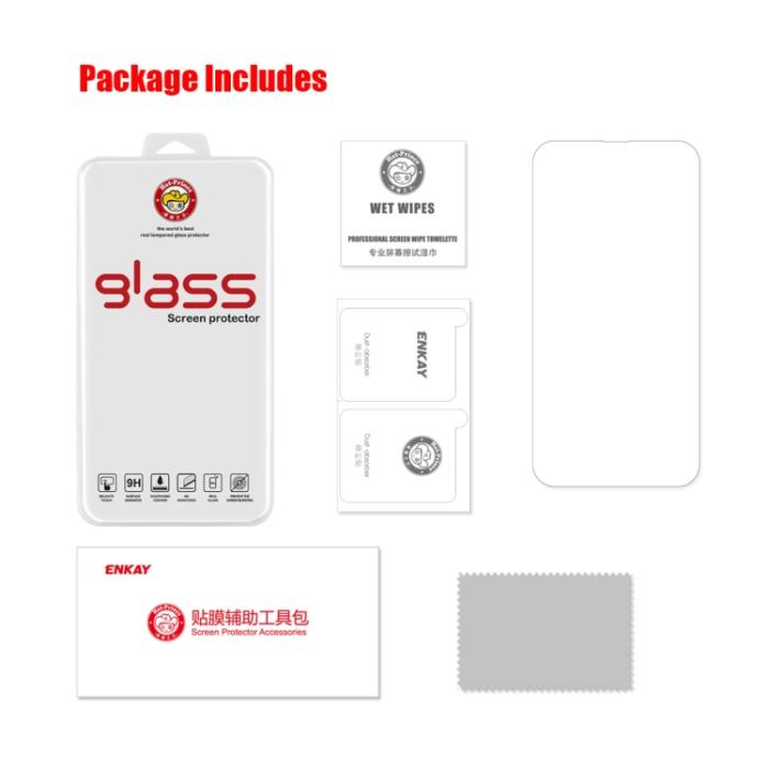 Bild 2, ENKAY ENKAY iPhone 14 Pro Skärmskydd Härdat Glas Transparent - Teknikhallen.se