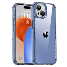 IPAKY IPAKY iPhone 15 Plus Skal Hybrid Transparent Bl&aring; - Teknikhallen.se
