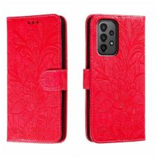  Samsung Galaxy A24 5G Fodral Med Blommigt Tryck R&ouml;d - Teknikhallen.se