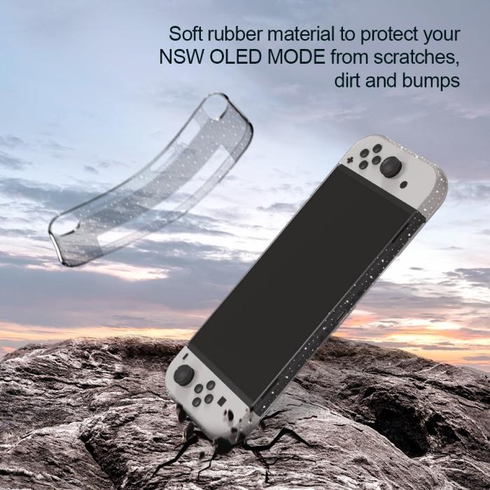 Bild 3,  Nintendo Switch OLED Skal Glitter TPU Transparent - Teknikhallen.se
