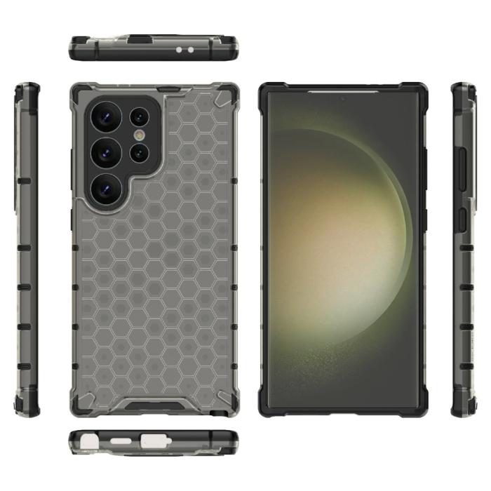 Bild 2,  Galaxy S24 Ultra Skal Honeycomb Shockproof Hybrid Svart - Teknikhallen.se
