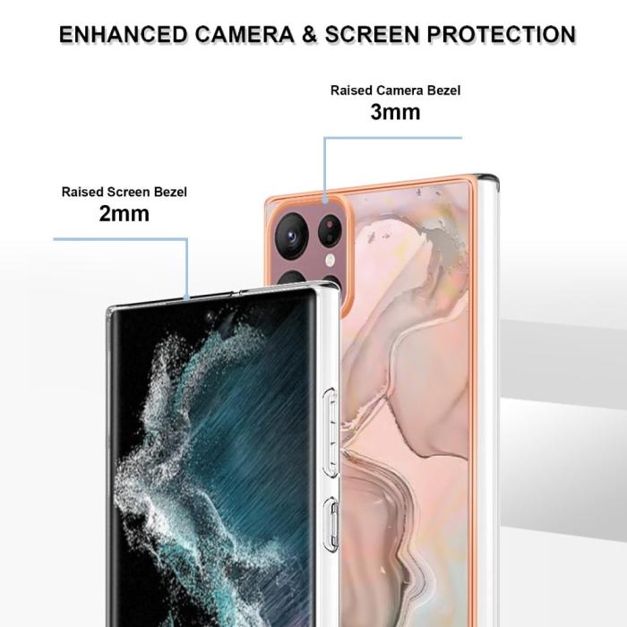 Bild 4,  Samsung Galaxy S23 Ultra Skal Marmor TPU Rosa - Teknikhallen.se