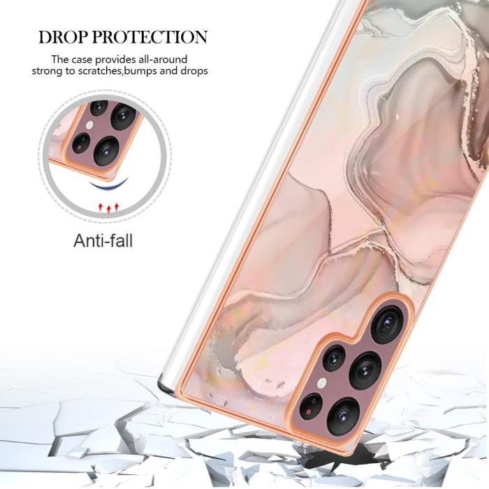 Bild 5,  Samsung Galaxy S23 Ultra Skal Marmor TPU Rosa - Teknikhallen.se