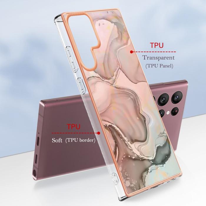 Bild 6,  Samsung Galaxy S23 Ultra Skal Marmor TPU Rosa - Teknikhallen.se