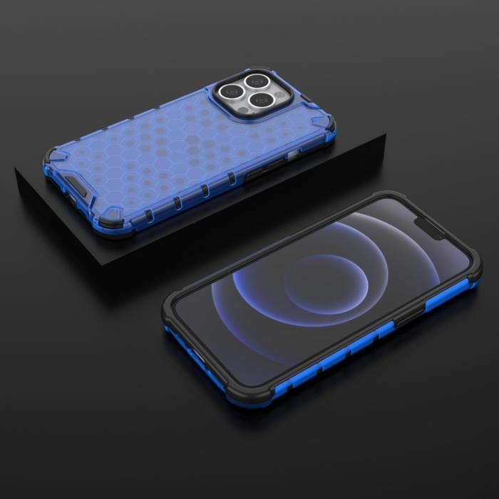 Bild 3,  iPhone 14 Plus Skal Shockproof Honeycomb Blå - Teknikhallen.se