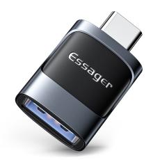 ESSAGER ESSAGER USB-A Hona till USB-C 3.0 Adapter, 5Gbps Bl&aring; - Teknikhallen.se