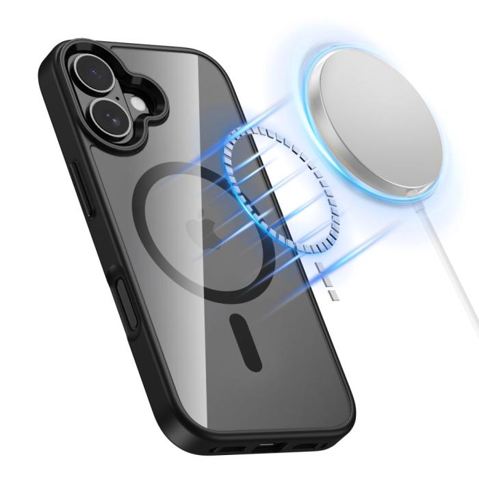 Bild 2, Tech-Protect Tech-Protect iPhone 17 Skal MagSafe MagMat Matt Svart/Transparent - Teknikhallen.se