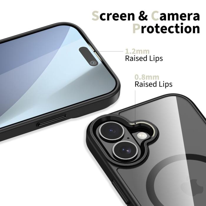 Bild 3, Tech-Protect Tech-Protect iPhone 17 Skal MagSafe MagMat Matt Svart/Transparent - Teknikhallen.se