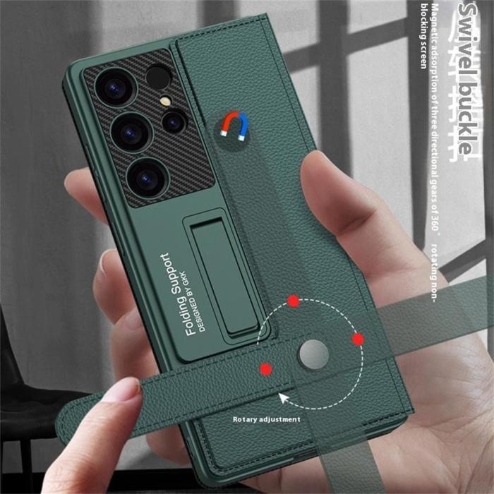 Bild 2, GKK GKK Galaxy S25 Ultra Fodral Kickstand Läder Grön - Teknikhallen.se