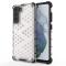  Samsung Galaxy S21 FE Skal Armor Honeycomb Textur Vit - Teknikhallen.se