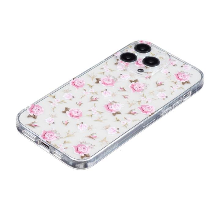 Bild 3,  iPhone 16 Pro Skal TPU Rosa Blommor - Teknikhallen.se
