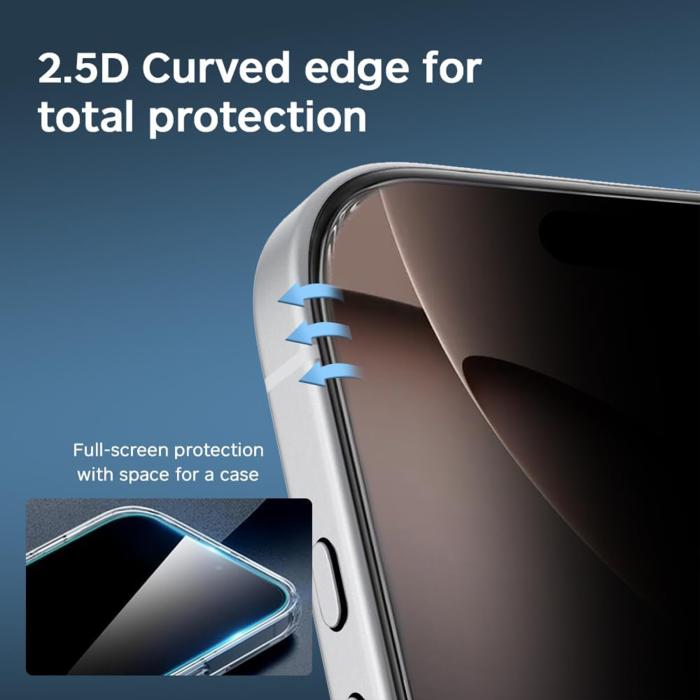 Bild 6,  iPhone 18 Skärmskydd Privacy Heltäckande Svart - Teknikhallen.se