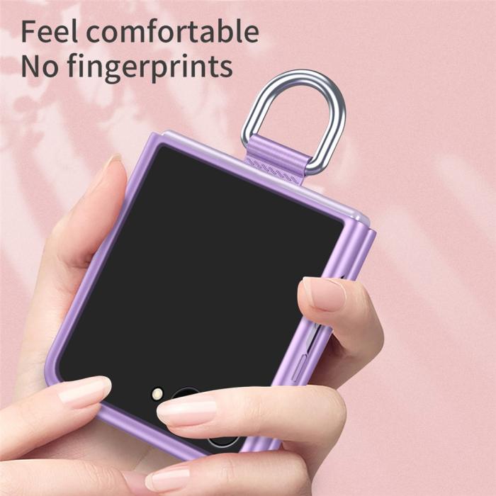 Bild 5,  Samsung Galaxy Z Flip 8 Skal med Ringhållare Gummerad PC Lila - Teknikhallen.se