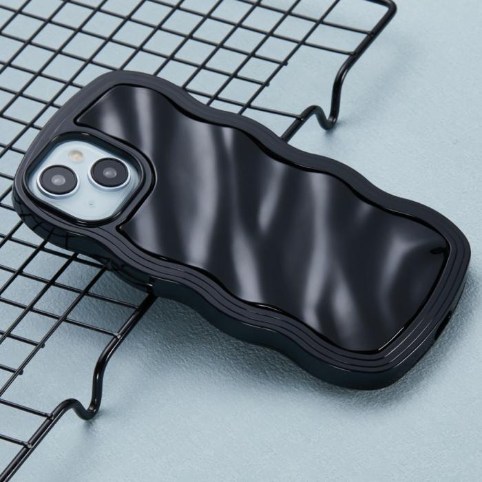 Bild 3,  iPhone 14 Mobilskal Wavy Textur Svart - Teknikhallen.se