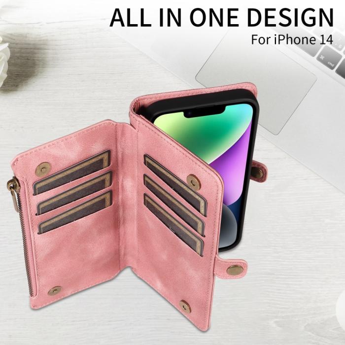 Bild 5,  iPhone 15 Plus Fodral RFID Multifunktionell Flerkort Blå - Teknikhallen.se