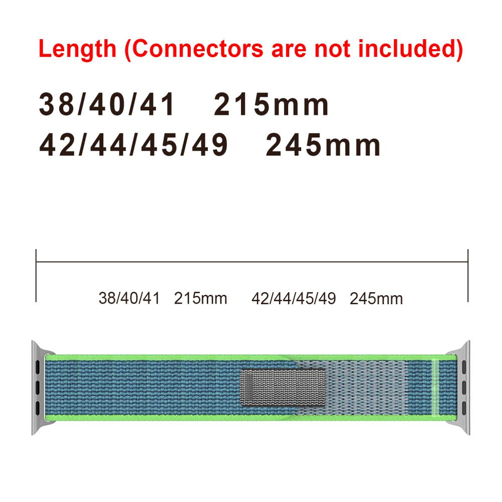 ColorPop Apple Watch 42/44/45/49 mm Armband Nylon Trail Loop Blå/Grön - Teknikhallen.se