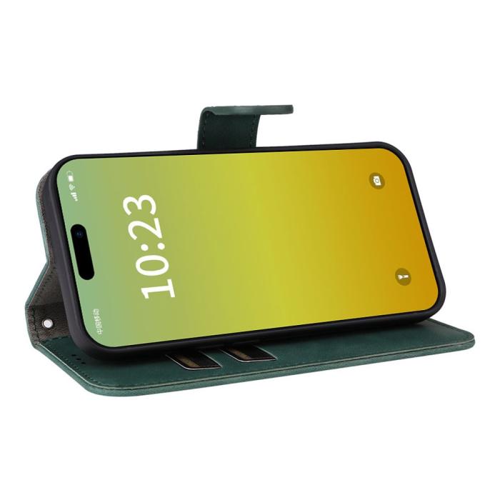 Bild 3,  iPhone 15 Fodral Skin Touch Läder Grön - Teknikhallen.se