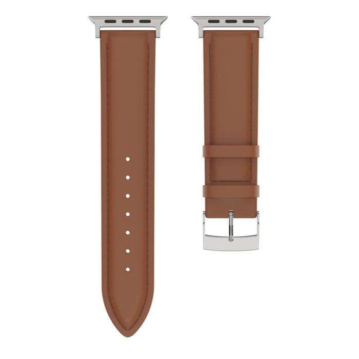 Bild 3, ColorPop Äkta Läder Armband Apple Watch 42/44/45/46/49 mm Brun - Teknikhallen.se