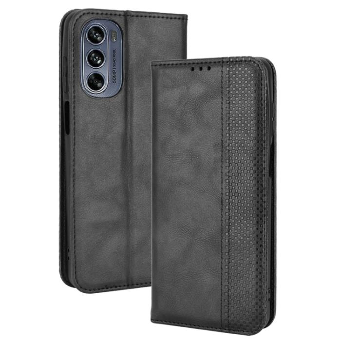 Bild 2,  Motorola Moto G62 5G Fodral Retro Läder Svart - Teknikhallen.se