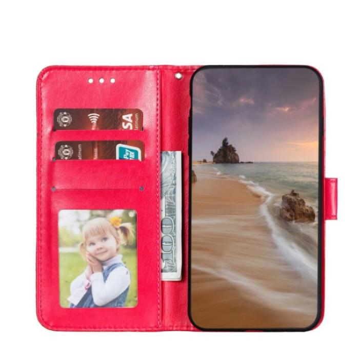 Bild 4,  Samsung Galaxy A24 5G Fodral Med Blommigt Tryck Röd - Teknikhallen.se