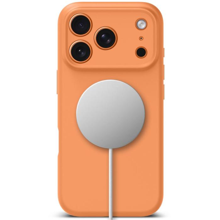 Bild 3, Tech-Protect Tech-Protect iPhone 17 Pro Max Skal MagSafe Silicone Cosmic Orange - Teknikhallen.se