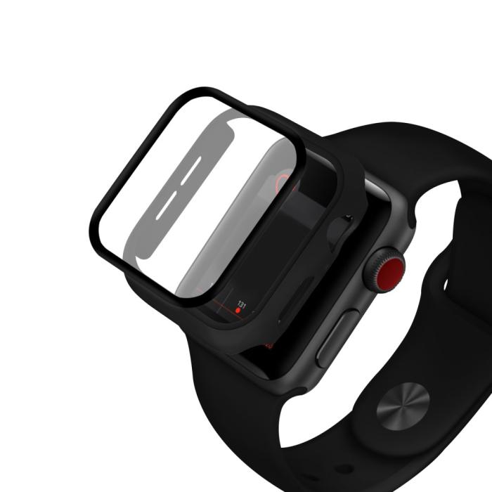 Bild 2,  Apple Watch 7/8 45mm Skal Med Härdat Glas Svart - Teknikhallen.se