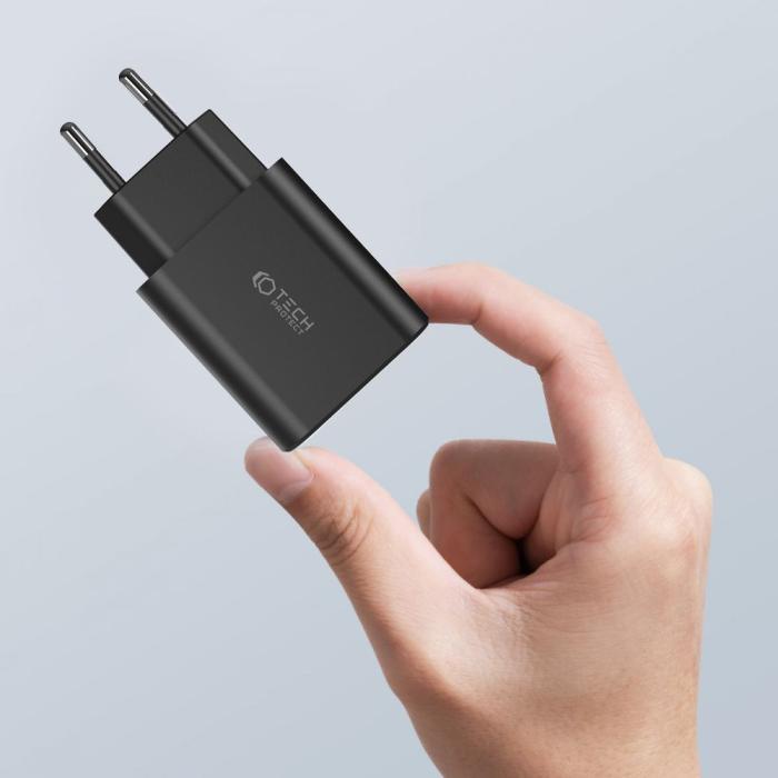 Bild 6, Tech-Protect Tech-Protect 30W PD/QC Väggladdare 2x USB-C 1x USB-A Svart - Teknikhallen.se