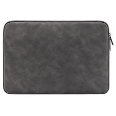  L&auml;der Laptop Sleeve Med Mjukt Foder 13.3" M&ouml;rk Gr&aring; - Teknikhallen.se